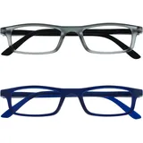 The Reading Glasses Company Die Lesebrille Unternehmen Matt Grau Schwarz Marineblau Leicht Leser Wert 2er-Pack Herren Frauen RR17-73 +1,00