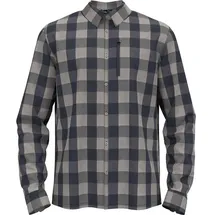 Odlo Herren Hemd Shirt l/s HALDEN CHECK, silver cloud - india ink, M