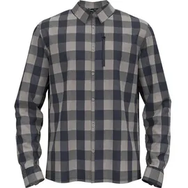 Odlo Herren Hemd Shirt l/s HALDEN CHECK, silver cloud - india ink, M