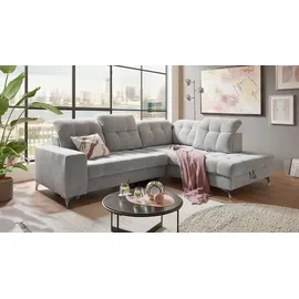 ed-lifestyle Eckcouch mit Bettkasten 2-Sitzer Grau
