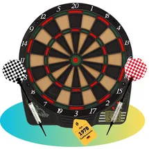 Best Sporting Dartscheibe elektronisch Chester 2 I elektronische Dartscheibe mit LCD-Anzeige I E-Dartscheibe mit 6 Dartpfeilen & Ersatzspitzen I hochwertiger Dartautomat für 4 Spieler