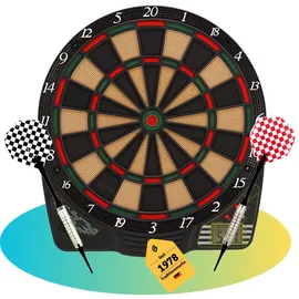 Best Sporting Dartscheibe elektronisch Chester 2 I elektronische Dartscheibe mit LCD-Anzeige I E-Dartscheibe mit 6 Dartpfeilen & Ersatzspitzen I hochwertiger Dartautomat für 4 Spieler