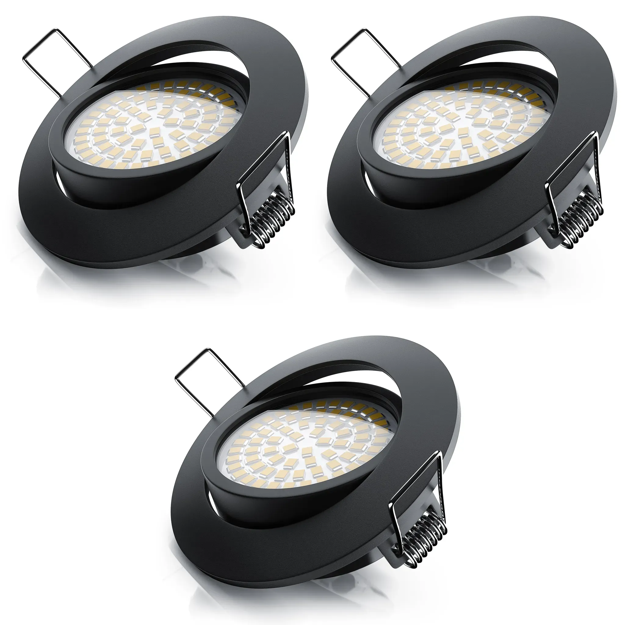 LED-Einbaustrahler ultra flach dimmbar 3er-Set Silber