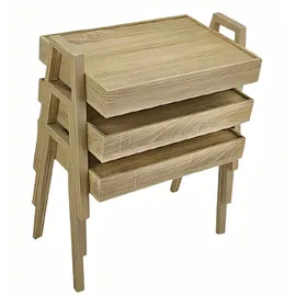 JV Möbel Couchtisch-Set Braun Holz 35 x 35 x 35 cm