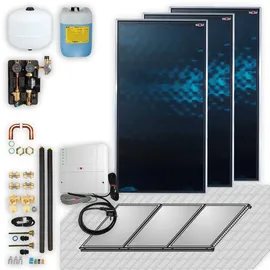 WOLF-Garten Wolf Solar Paket 6,9 m2 mit 3 Flachkollektoren CFK-1, SM1-2 Regelung