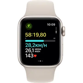 Apple Watch SE 2023 GPS 40 mm Aluminiumgehäuse polarstern, Sportarmband polarstern S/M