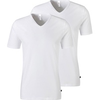 H.I.S. H.I.S Herren, Shirt, Herren Basic T-Shirt mit V-Ausschnitt und kleinem Logo, Unterhemd, Gr. XL, weiß, , 721920-XL