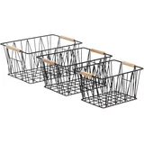 Amazon Basics Aufbewahrungskiste Rechteckig 3-tlg. Schwarz