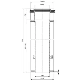 ATEC Rohr PolyClassic kürzbar, konzentrisch,, DN 80/125, 955 mm