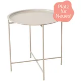 Boltze Tabletttisch/Beistelltisch aus Metall schlicht beige 46 cm von Boltze