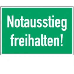 Schild Notausstieg freihalten!, Aluminium, 300x200 mm