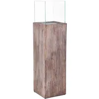 VIVANNO Windlichtsäule Windlicht Recycling Holz Candela Braun, 100x27x27 cm