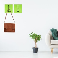 2er Set Flur Garderoben Chrom Wand Haken Pfeil Design Kleider Schlüssel Aufhänger grün