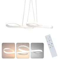 Nettlife LED Pendelleuchte Wohnzimmer Schwarz Dimmbar mit Fernbedienung 47W Hängeleuchten, Höhenverstellbar, LED fest integriert, Warmweiß Neutralweiß Kaltweiß, Esszimmer Wohnzimmer Schlafzimmer Arbeitszimmer Büro weiß