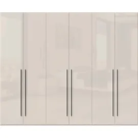 PLACES OF STYLE Kleiderschrank PLACES OF STYLE "Piano, UV lackiert, hochglänzend in beige oder weiß, FSC-zertifiziert", beige (beige hochglanz), B:272cm H:224cm T:56cm, Spanplatte, Schränke, Kleiderschrank Drehtürenschrank, in vielen Breiten, Höhe 224cm, mit Soft-Close