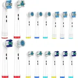 Perfekto24 Aufsteckbürsten Kompatibel für Oral B Zahnbürsten (16er Pack) - Zahnbürstenaufsätze für Oral B (Set) 4x Sensitive 4x Precision, 4x Cross, 4x Vitality...