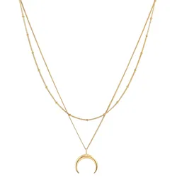 Elli Mond Sichel Layer Kugelkette 925 Silber goldfarben Damen 