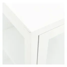 vidaXL Sideboard Weiß 70x35x70 cm Stahl und Glas