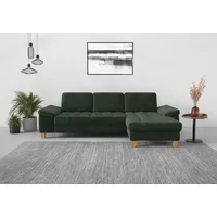 sit&more Ecksofa SIT & MORE "Westham L-Form", grün (jungle), B:275cm H:88cm T:172cm, 90% Polyester 10% Polyamid, Sofas, Ecksofa, mit Recamiere, mit oder ohne Bettfunktion, Bettkasten, Füße Eiche