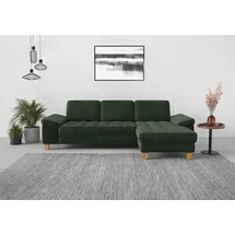 sit&more Ecksofa SIT & MORE "Westham L-Form", grün (jungle), B:275cm H:88cm T:172cm, 90% Polyester 10% Polyamid, Sofas, Ecksofa, mit Recamiere, mit oder ohne Bettfunktion, Bettkasten, Füße Eiche