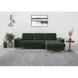 sit&more Ecksofa SIT & MORE "Westham L-Form", grün (jungle), B:275cm H:88cm T:172cm, 90% Polyester 10% Polyamid, Sofas, Ecksofa, mit Recamiere, mit oder ohne Bettfunktion, Bettkasten, Füße Eiche
