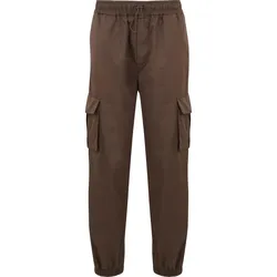 Cargohose DEF "DEF DEF Jumpa Cargopants", Herren, Gr. S, US-Größen, braun, 100% Polyester, unifarben, normal, Hosen