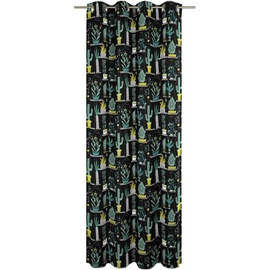 Wirth Vorhang WIRTH "Oakham" Gardinen Gr. 220 cm, Ösen, 130 cm, grün (grün, schwarz) Ösen