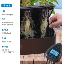paryou Wlan-wasserqualitätstester, 6-in-1-wasserqualitätsanalysator Mit Ph/ec/tds/salt/sg/temperatur, App-fernüberwachung, Geeignet Für Trinkwasser, Aquarium,