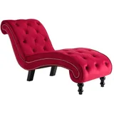 vidaXL Chaiselongue Relaxliege Liegestuhl Liegesessel Komfortliege Loungesessel Sesselliege Relaxsessel Schlafsofa Recamiere Lounge Rot Samt