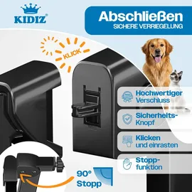Kidiz Treppenschutzgitter 94 cm x 75 cm x 3 cm Schwarz