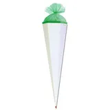 ROTH Bastel-Schultüte weiß/grün - eckig 85 cm