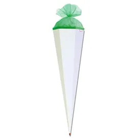 ROTH Bastel-Schultüte weiß/grün - eckig 85 cm
