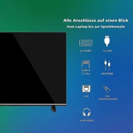 JVC Fernseher 40 Zoll Smart TV VIDAA LT-40VDF5455 Full HD Fernseher, HDR TV mit Triple-Tuner