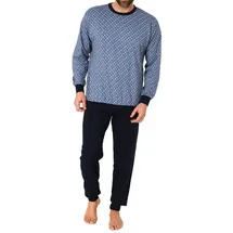 normann Schlafanzug langarm Bündchen Blau 48