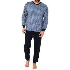 normann Schlafanzug langarm Bündchen Blau 48