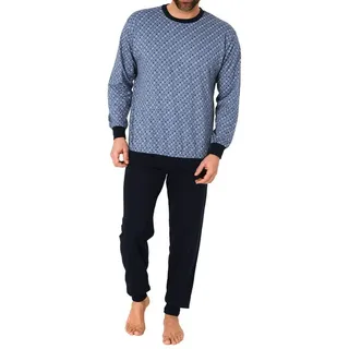 normann Schlafanzug langarm Bündchen Blau 48