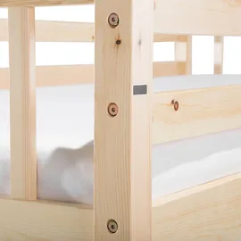 Beliani Hochbett Revin 90 x 200 cm Kiefer hellbraun