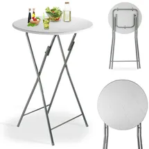 CASARIA Stehtisch Ø 60 x 110 cm weiß klappbar 2 St.