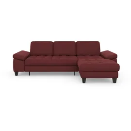 sit&more Ecksofa SIT & MORE "Westham L-Form", rot (bordeaux), B:275cm H:88cm T:172cm, 100% Polyester, Sofas, Ecksofa, Recamiere, mit oder ohne Bettfunktion, Bettkasten, Füße wengefarben