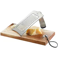 GEFU Reibe + Servierbrett Formaggio Edelstahl Silber