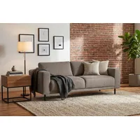 Home Affaire 3-Sitzer HOME AFFAIRE "Sveeva, B.214 cm, schwarze Metallfüße", braun, B:214cm H:78cm T:90cm, 100% PES, Sofas, langlebiger Webstoff, mit Wellenunterfederung, viele Farben