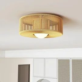 Homcom Boho-Deckenlampe 1 G9 rund beige