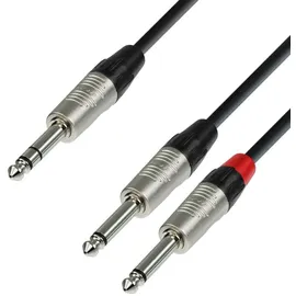 Adam Hall Cables 4 STAR YVPP 0150 Audiokabel REAN 6,3 mm Klinke Stereo auf 2 x 6,3 mm Klinke Mono 1,5 m