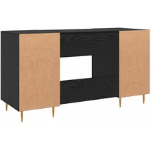 vidaXL Schreibtisch mit Regal Schwarz Eichen-Optik 140 x 50 x 75 cm