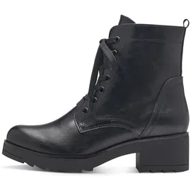 Marco Tozzi Damen Stiefeletten zum Schnüren mit Blockabsatz mit Reißverschluss, Schwarz 40