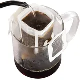 50 Stück tragbare Kaffeefilterbeutel mit Schlaufendesign, Einweg-Kaffeefilterbeutel für Einzelportionen, über Kaffeefilter übergießbar, geeignet für