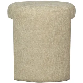 Woood DAHEIM Hocker Charlie Stoff Beige Natur