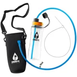 Giraffe Bottle Journey Hydration System, klare Tritan-Flasche, 92 cm Reisestrohhalm, mit Neopren-Flaschenträger