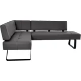 K+W Komfort & Wohnen Eckbank K+W KOMFORT & WOHNEN "Spider II", grau (mocca 78, schwarz), B:165cm H:88cm T:227cm, Sitzbänke, Eckbank, Sitzsteppung, bequem durch Sandwichbauweise, 2 Stellmaße