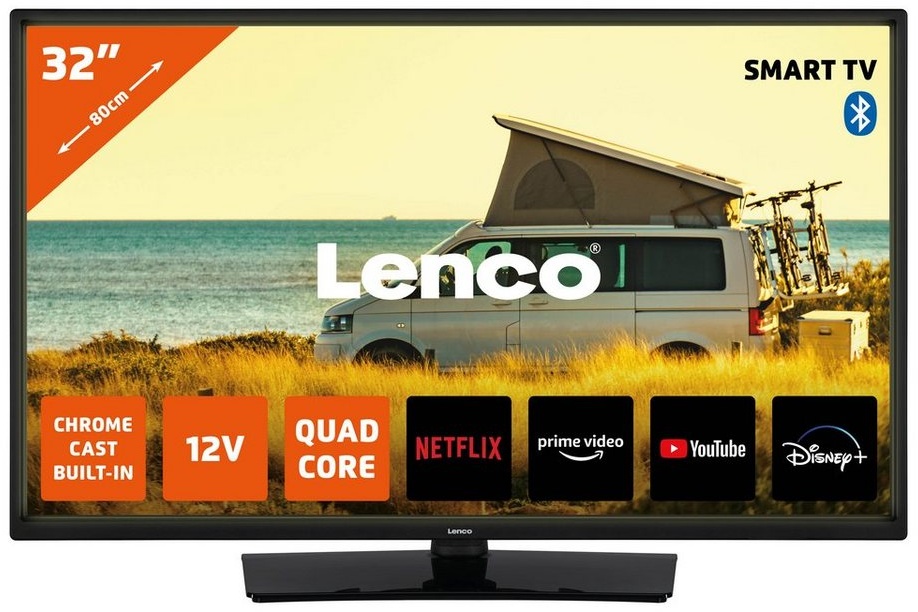 Lenco Lenco LED-3263BK LED-Fernseher (32 Zoll, LED, HD-Ready Smart TV, Dolby Digital Plus, Streaming Apps, Tragbar, HDR) schwarz